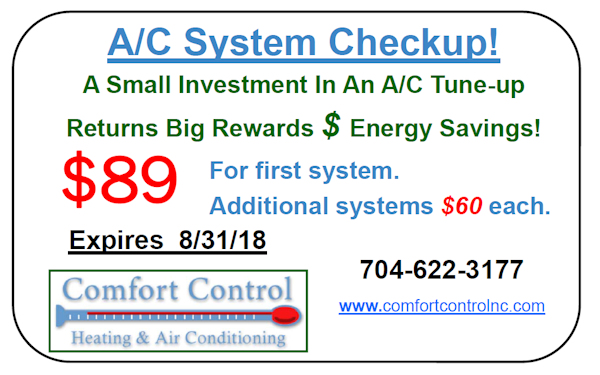 Charlotte comfort control A/C Air Conditioning Discount Special