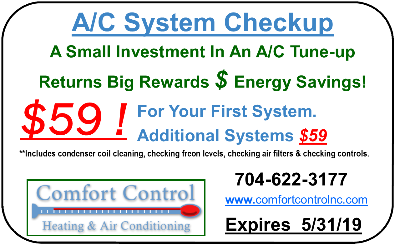 Air Conditioning Spring Special Charlotte 2019 Comfort Control